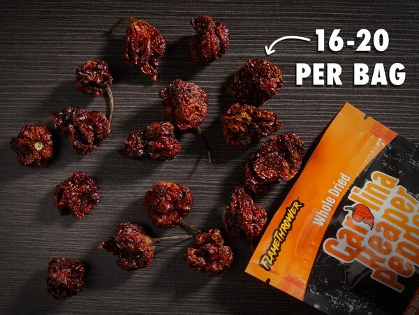 Whole Dried Carolina Reaper Peppers - Image 3